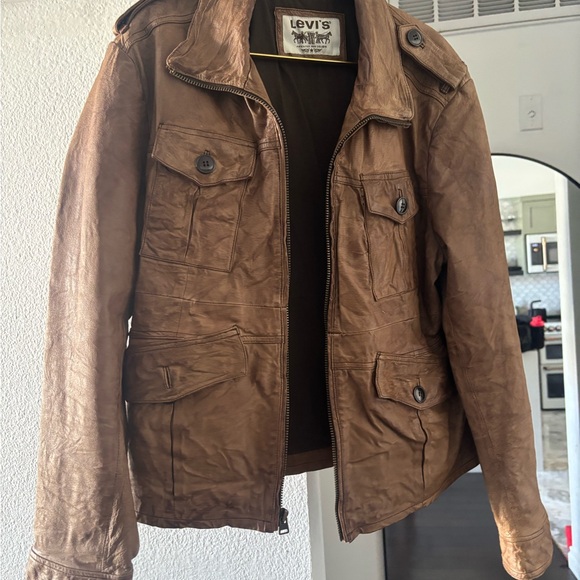 Original Levi’s vintage Brown Leather Jacket - Picture 3 of 7